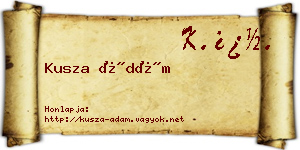 Kusza Ádám névjegykártya