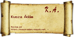 Kusza Ádám névjegykártya